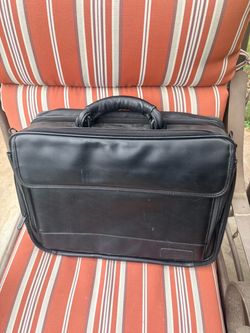 Black Leather Laptop Briefcase Bag