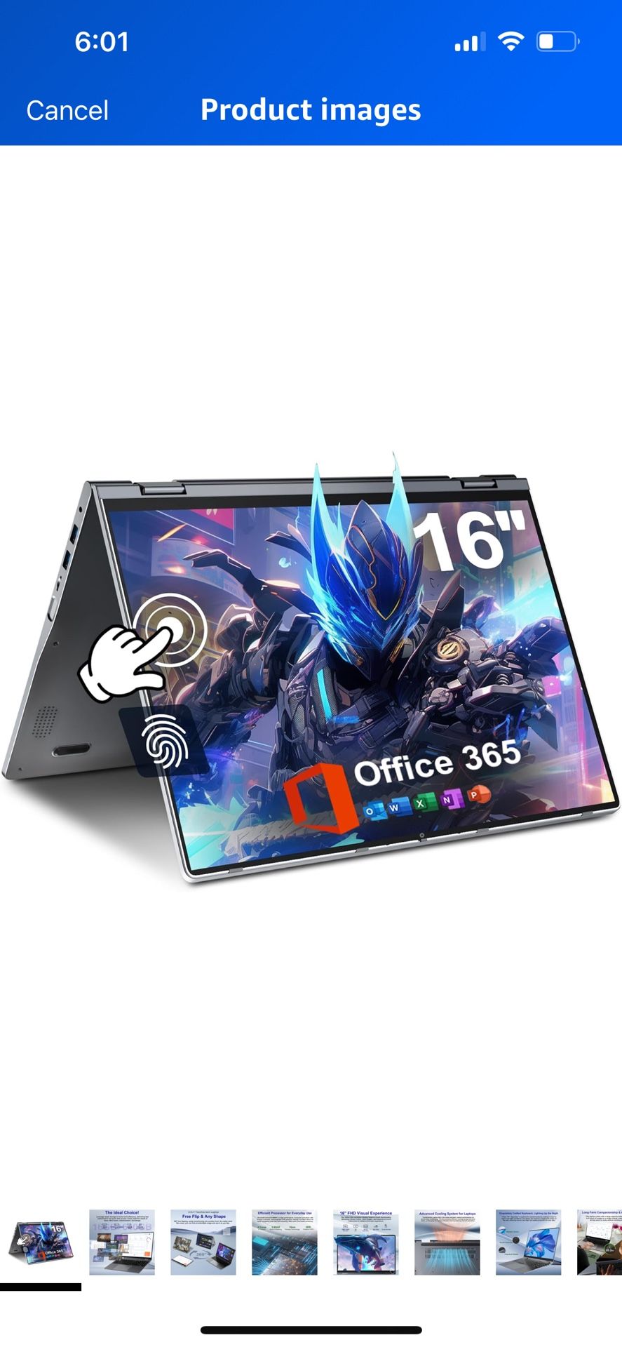 16 Inch Convertible Laptop, 640GB