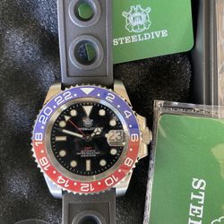 steeldive watch automatic gmt diver 