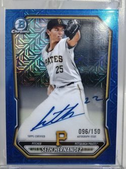 Topps Bowman Rookie Blue MOJO Refractor Seth Hernandez  096/150 Signature Series. MINT