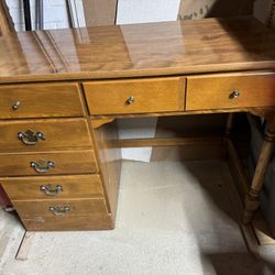 Vintage Wooden Ethan Allen Desk  40” wide 18 1/2” deep  30” tall 