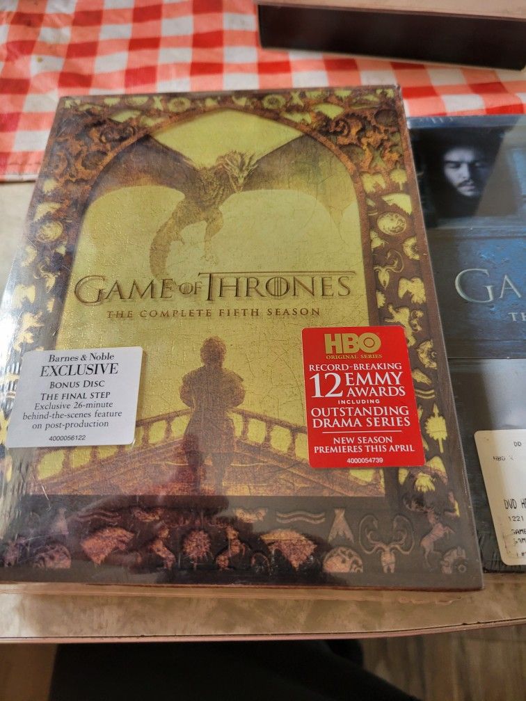 NWT SEALED
GAME OF THRONES
SEASON 5,6,7
DVD BOX SETS
$60 FOR ALL 3