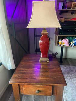 End table and lamp
