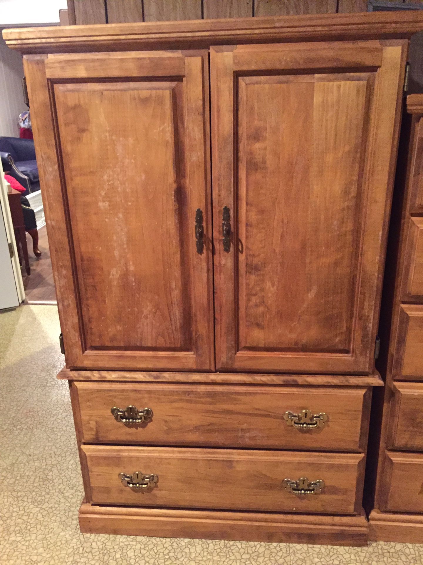 Pine armoire (6 drawer tall dresser)