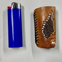 Harley Davidson Bic lighter Leather Case 