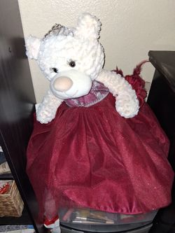 Teddy Bear in Burgundy dress