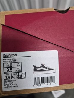VANS  KNU SKOOL 8 MEN, 9.5 WOMEN