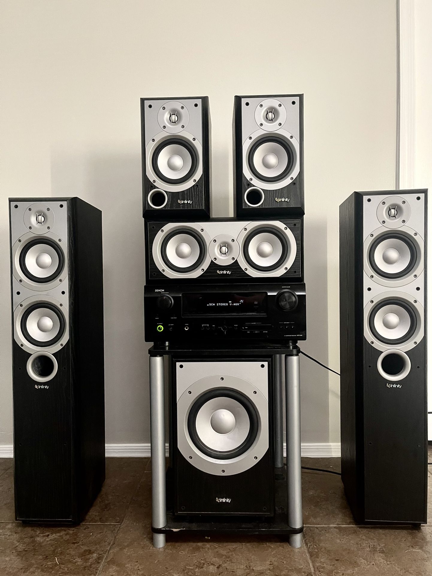 DENON and INFINITY 5.1 HD Home Theater Surround System w/ Bluetooth