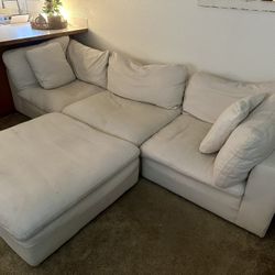 Cream Couch & Ottoman 