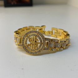Hip Hop Mens Gold Bracelet 