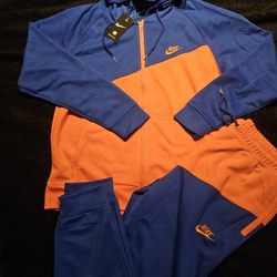 Nike Tech  Joggers Set Size XL (orange And Blue)