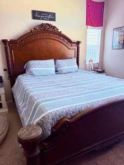 Solid Wood & Marble Bedroom Set