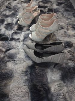 3 pairs of high-heeled shoes, size 6.5