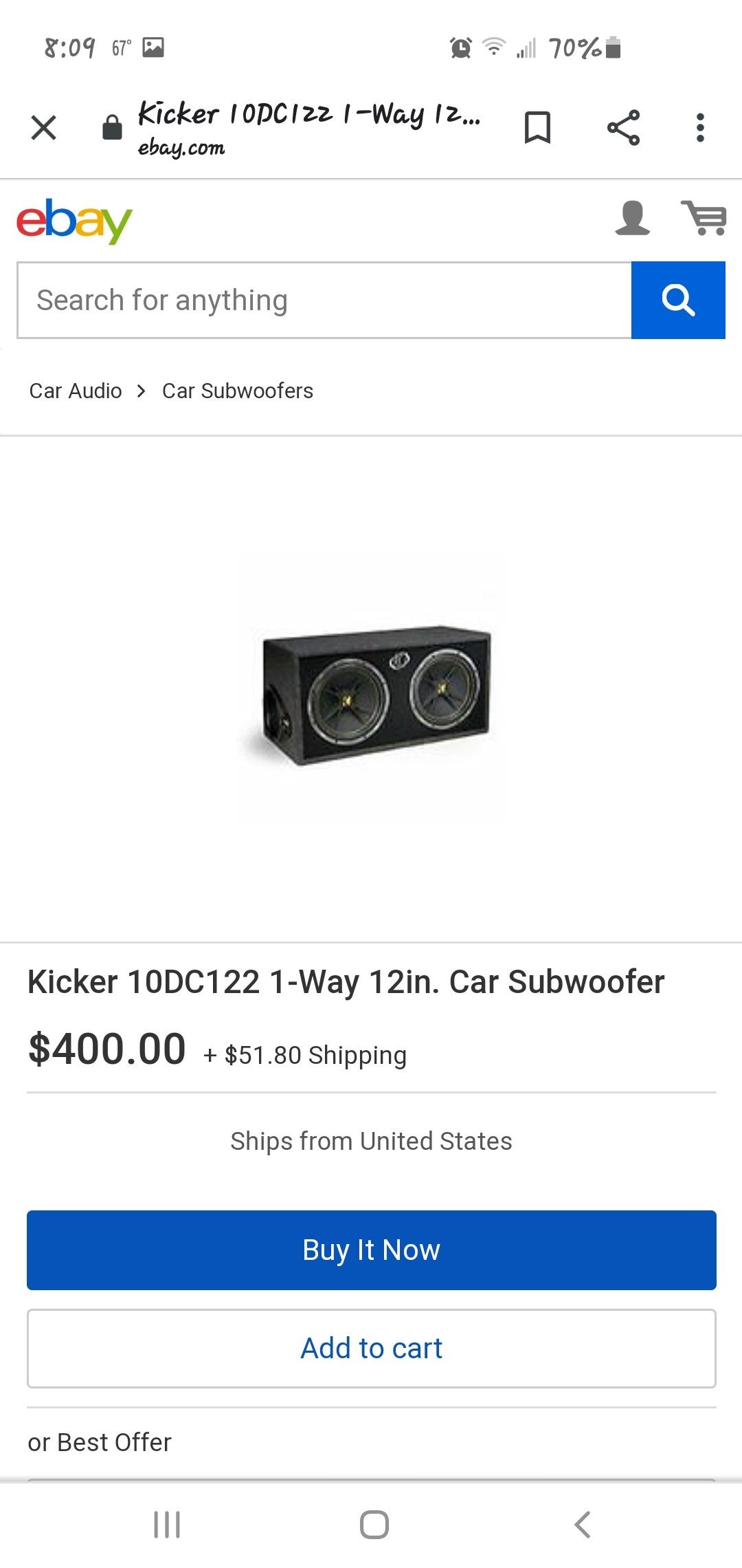 Kicker Competition 12" Dual Subwoofer