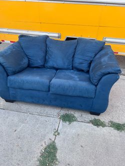 Blue sofa suade
