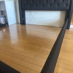 black tufted bed frame full size comes with slats