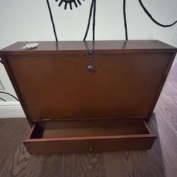 Wall Mount Desk - Brown Mahogany