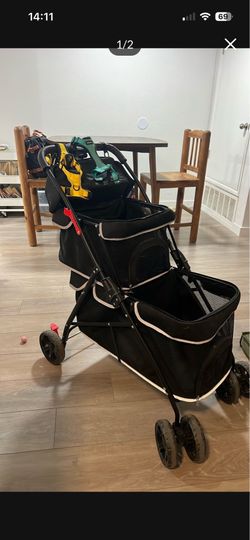 Double Pet Stroller & Harnesses
