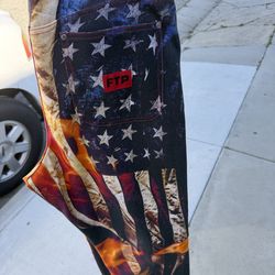 Ftp burning flag denim jeans *brand new*
