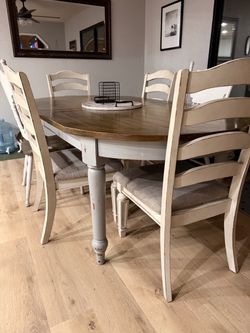 Farmhouse Dining Table with 4 Chairs