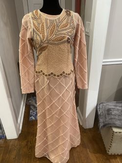 Long Sleeve Dress Beads Beading Prom Evening Gown Modest Party Wedding Formal