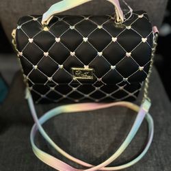 Luv Betsey Black & Rainbow Hand Bag Or Purse