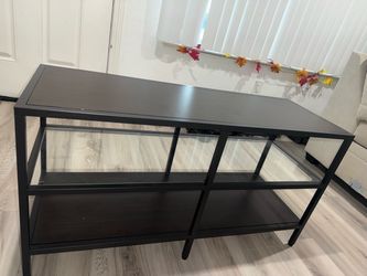 Black Metal Console Table with Shelves