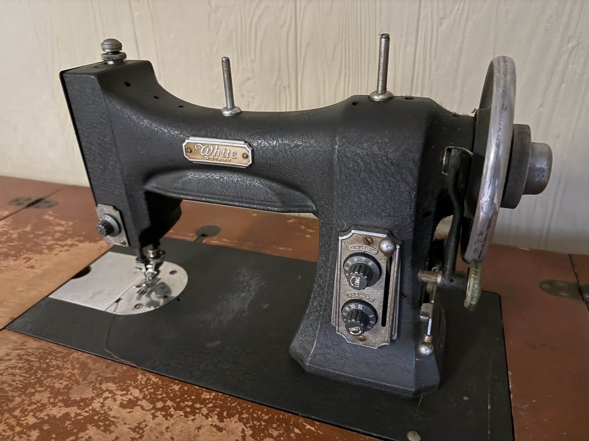 Vintage White Rotary Sewing Machine
