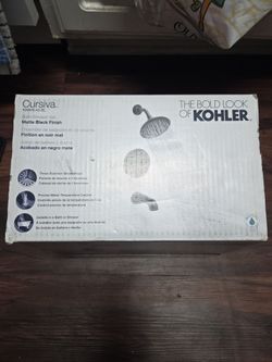 Kohler cursive r26929-4g-bl bath shower set matte black finish