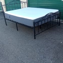 QUEEN BED FRAME WITH MEMORY FOAM MATTRESS