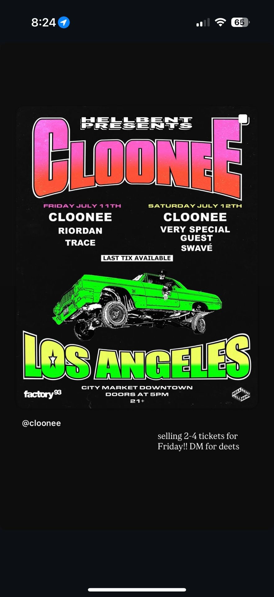 Cloonee Tickets!