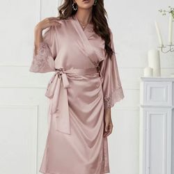 Mauve Silk Robe 