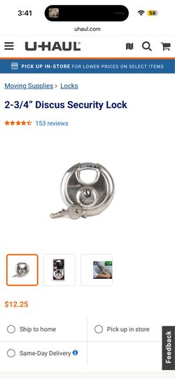 Uhaul security lock