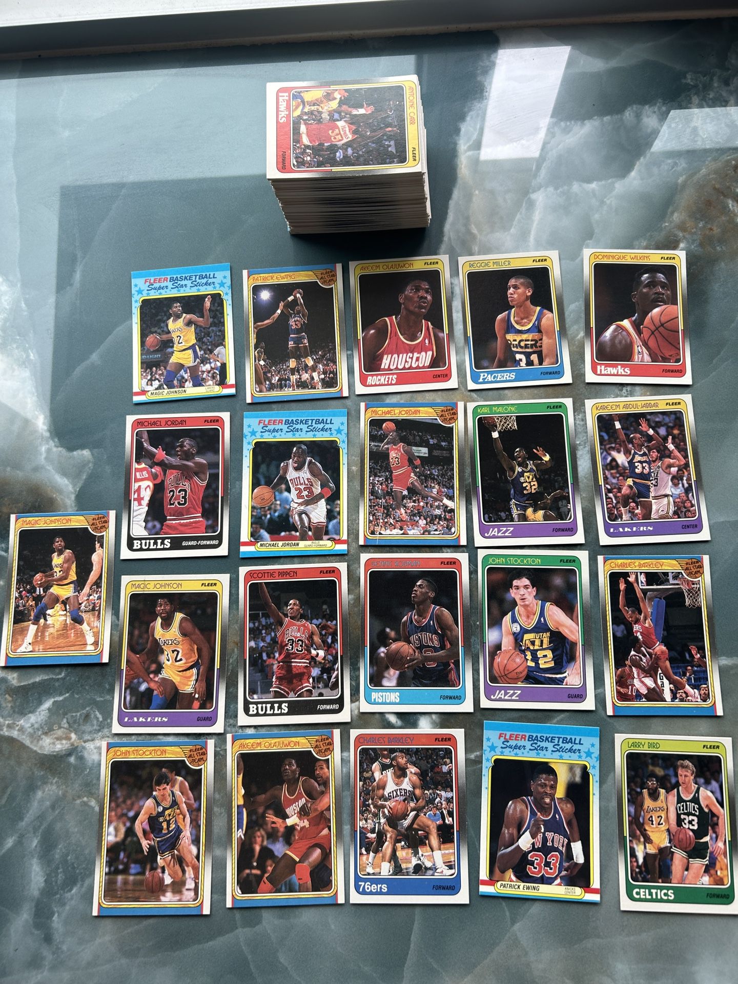 1988-89 Fleer Basketball Complete Set With Stickers . Jordan 3rd Yr, Pippen Rodman Rookies, Etc… 