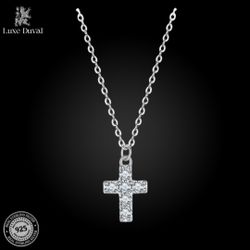 925 Silver Cross Moissanite Necklace (With GRA certificate)