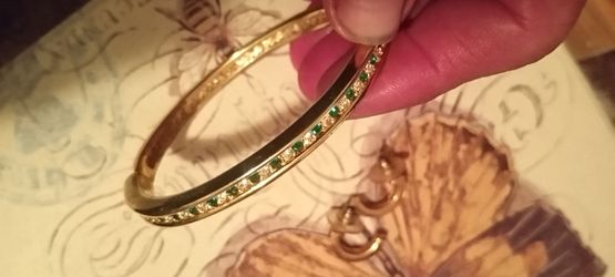 Diamond and garnet bracket and matching earrings