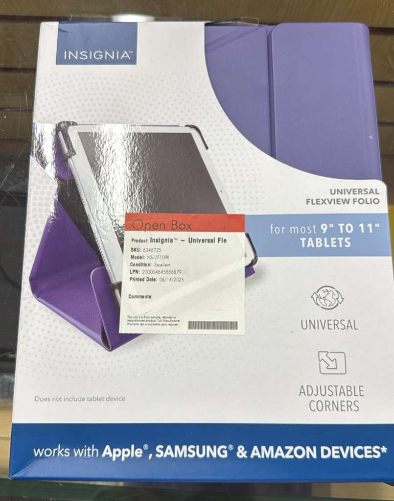 Insignia Universal FlexView Folio Case for most 9" to 11" tablets $25