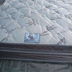 Brand New Queen Size Pillowtop Mattress Included Box Spring Free Delivery Depends On Location 