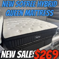 NEW SOFREE HYBRID QUEEN MATTRESS