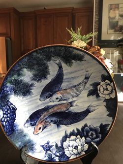 Sun Ceramics Koi Goldfish Plate