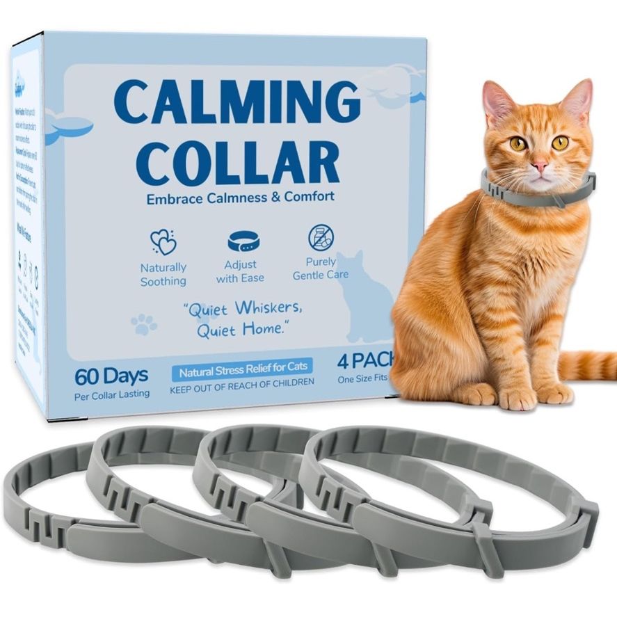 Cat Calming Chews 4-Pack Calming Collars For Cats 60-Day