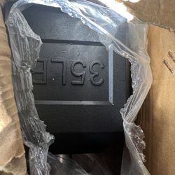 35lbs Hex Dumbbells Rubber Coated, Pair