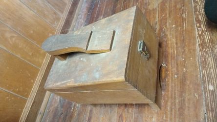 Vintage wooden shoe shine box