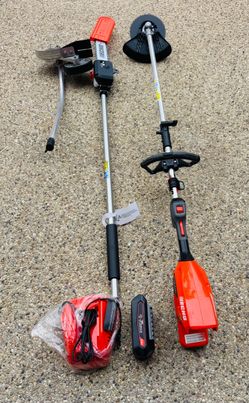 ECHO 56V Brushless Cordless 16 in. String Trimmer and 10in Pole saw - Brushcutter Trimmer and Edger -2.5ah Battery and Charger included