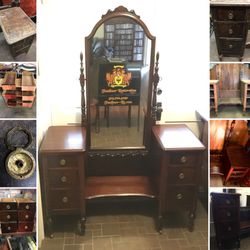 Restored antique vanity with mirror