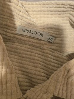 Beige Corduroy Button Up 2XL