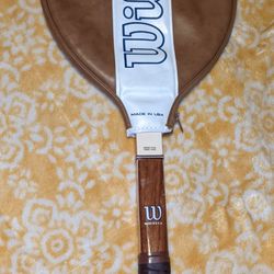 Vintage Wilson Chris Evert Autograph Tennis Racket & Cover Firm $60