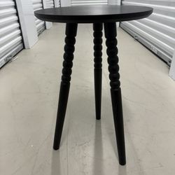 Black Wooden Accent Stool