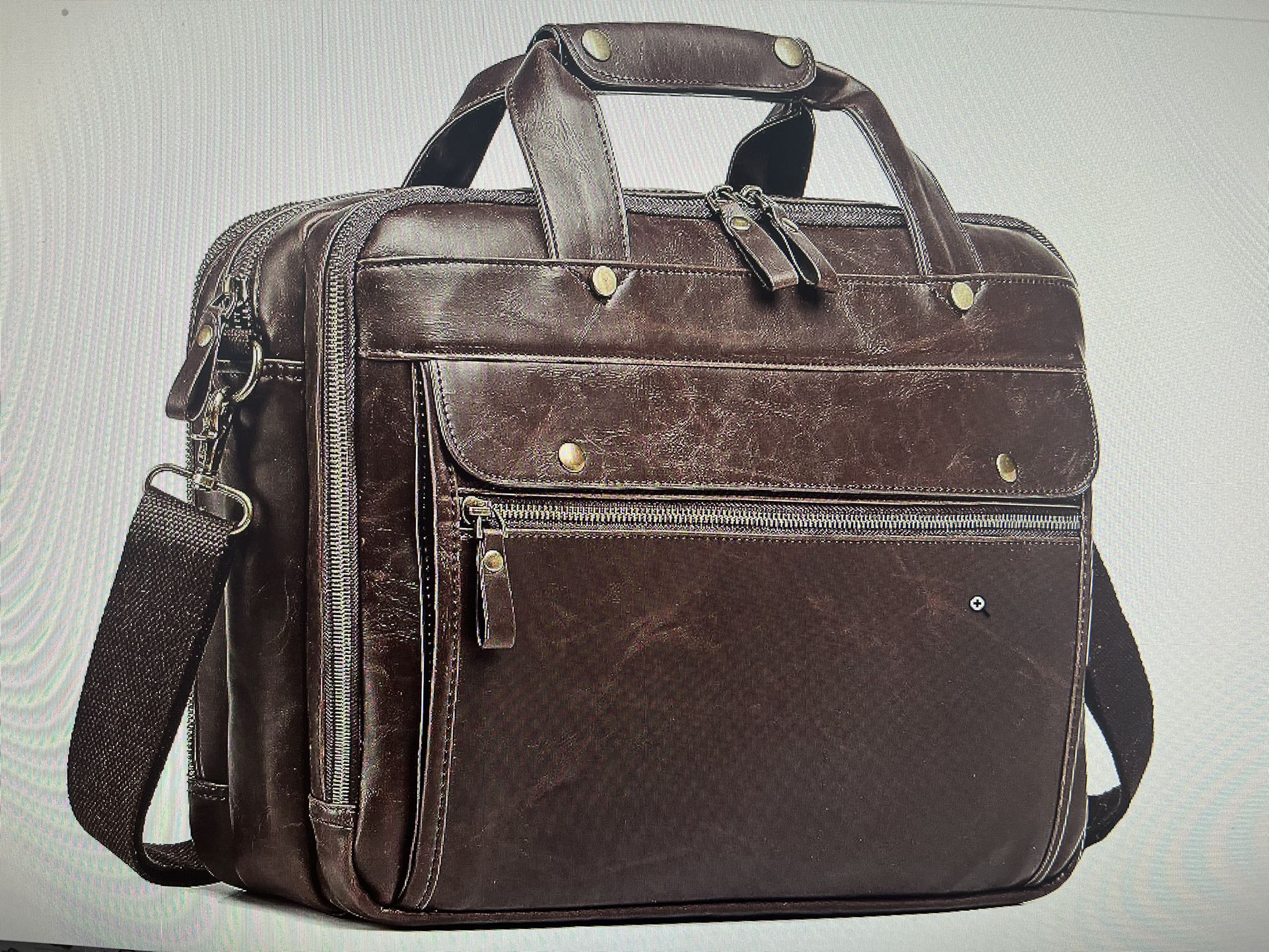Leather briefcase for Men / Laptop messenger Bag