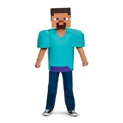 Halloween Minecraft Steve Deluxe Boys Kids Costume Size LARGE 10-12